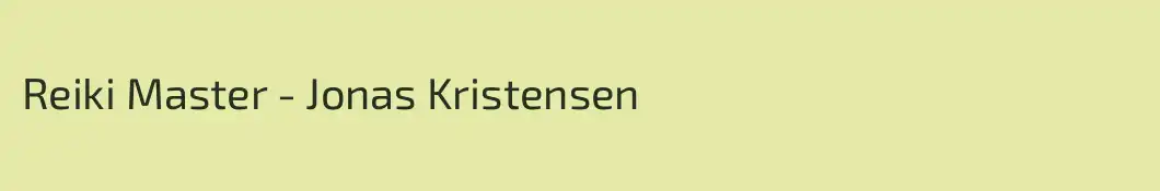 Reiki Master - Jonas Kristensen